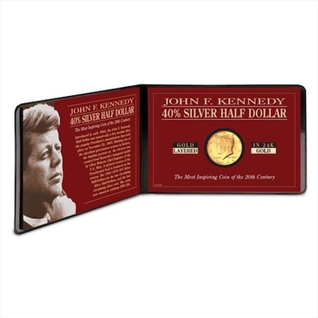 American Coin Treasures 7205 Silver JFK Half Dollar Coin Layered In Pure Gold